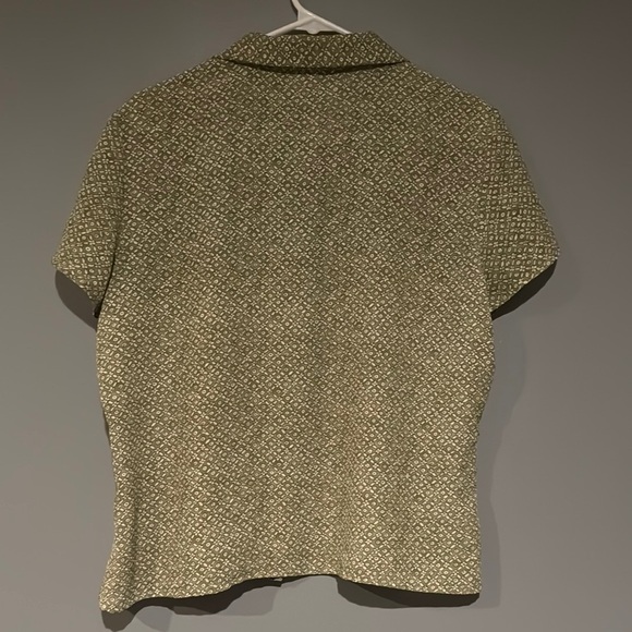 Kathy Ireland Olive Patterned Blouse - Picture 5 of 6